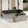 Image de vidaXL Salon de jardin 8 pcs avec coussins gris clair résine tressée