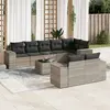 Image de vidaXL Salon de jardin 9 pcs avec coussins gris clair résine tressée