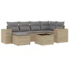 Image de vidaXL Salon de jardin avec coussins 7 pcs beige résine tressée