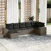 Image de vidaXL Salon de jardin avec coussins 7 pcs gris résine tressée