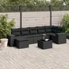 Image de vidaXL Salon de jardin 8 pcs avec coussins noir résine tressée