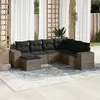 Image de vidaXL Salon de jardin avec coussins 7 pcs gris résine tressée