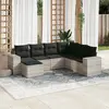 Image de vidaXL Salon de jardin avec coussins 7 pcs gris clair résine tressée