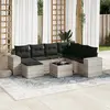 Image de vidaXL Salon de jardin 8 pcs avec coussins gris clair résine tressée