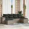 Image de vidaXL Salon de jardin 6 pcs avec coussins gris clair résine tressée