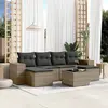 Image de vidaXL Salon de jardin avec coussins 7 pcs gris résine tressée