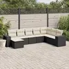 Image de vidaXL Salon de jardin 8 pcs avec coussins noir résine tressée