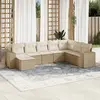 Image de vidaXL Salon de jardin avec coussins 8 pcs beige résine tressée