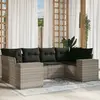 Image de vidaXL Salon de jardin 6 pcs avec coussins gris clair résine tressée
