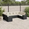 Image de vidaXL Salon de jardin 9 pcs avec coussins noir résine tressée