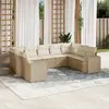 Image de vidaXL Salon de jardin avec coussins 9 pcs beige résine tressée