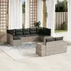 Image de vidaXL Salon de jardin 9 pcs avec coussins gris clair résine tressée