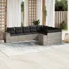 Image de vidaXL Salon de jardin 9 pcs avec coussins gris clair résine tressée