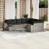 Image de vidaXL Salon de jardin avec coussins 10 pcs gris clair résine tressée