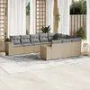 Image de vidaXL Salon de jardin avec coussins 10 pcs beige résine tressée