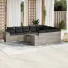 Image de vidaXL Salon de jardin 11 pcs avec coussins gris clair résine tressée