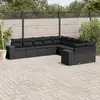 Image de vidaXL Salon de jardin 10 pcs avec coussins noir résine tressée