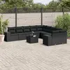 Image de vidaXL Salon de jardin 11 pcs avec coussins noir résine tressée