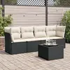 Image de vidaXL Salon de jardin 5 pcs avec coussins noir résine tressée