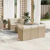 Image de vidaXL Salon de jardin avec coussins 6 pcs beige résine tressée