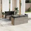 Image de vidaXL Salon de jardin 6 pcs avec coussins gris clair résine tressée