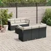 Image de vidaXL Salon de jardin 7 pcs avec coussins noir résine tressée