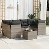 Image de vidaXL Salon de jardin avec coussins 7 pcs gris clair résine tressée