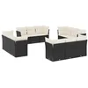 Image de vidaXL Salon de jardin 12 pcs avec coussins noir résine tressée