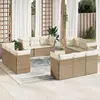 Image de vidaXL Salon de jardin avec coussins 12 pcs beige résine tressée