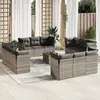 Image de vidaXL Salon de jardin avec coussins 13 pcs gris clair résine tressée