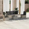 Image de vidaXL Salon de jardin 6 pcs avec coussins gris clair résine tressée