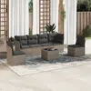 Image de vidaXL Salon de jardin avec coussins 7 pcs gris résine tressée