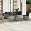 Image de vidaXL Salon de jardin avec coussins 7 pcs gris clair résine tressée