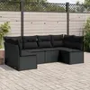 Image de vidaXL Salon de jardin 6 pcs avec coussins noir résine tressée