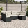 Image de vidaXL Salon de jardin 6 pcs avec coussins noir résine tressée