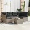 Image de vidaXL Salon de jardin avec coussins 7 pcs gris clair résine tressée