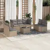 Image de vidaXL Salon de jardin avec coussins 8 pcs beige résine tressée