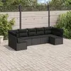 Image de vidaXL Salon de jardin 7 pcs avec coussins noir résine tressée