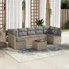 Image de vidaXL Salon de jardin avec coussins 8 pcs beige résine tressée