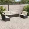 Image de vidaXL Salon de jardin 8 pcs avec coussins noir résine tressée