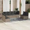 Image de vidaXL Salon de jardin 8 pcs avec coussins gris résine tressée