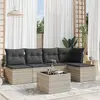Image de vidaXL Salon de jardin 6 pcs avec coussins gris clair résine tressée