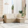 Image de vidaXL Salon de jardin avec coussins 4 pcs beige résine tressée