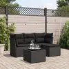 Image de vidaXL Salon de jardin 5 pcs avec coussins noir résine tressée