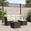 Image de vidaXL Salon de jardin 5 pcs avec coussins noir résine tressée