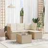 Image de vidaXL Salon de jardin avec coussins 5 pcs beige résine tressée