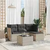 Image de vidaXL Salon de jardin 5 pcs avec coussins gris clair résine tressée
