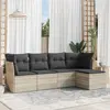 Image de vidaXL Salon de jardin 5 pcs avec coussins gris clair résine tressée