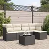 Image de vidaXL Salon de jardin 6 pcs avec coussins noir résine tressée