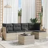 Image de vidaXL Salon de jardin 6 pcs avec coussins gris clair résine tressée